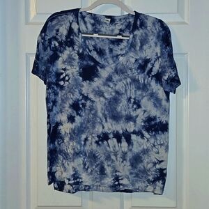 Old Navy White Blue Tie Dye T-Shirt sz Small